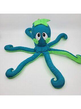Vintage Cloud 9 Octopus Plush Green Teal Parachute Material 13" Sea Marine Toy
